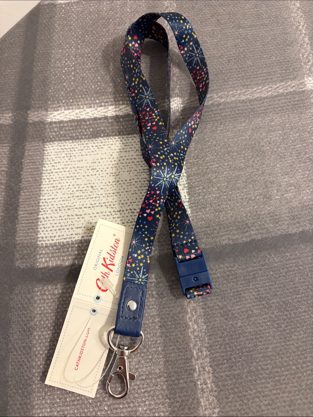 Cath Kidston “Modern Vintage” Lanyard Hearts & Stars NWT 🌟 ❤️